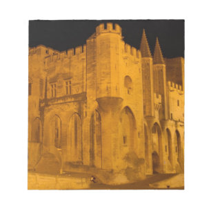 France, Avignon, Provence, Papal Palace at night 2 Notepad