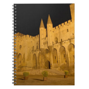 France, Avignon, Provence, Papal Palace at night Notebook