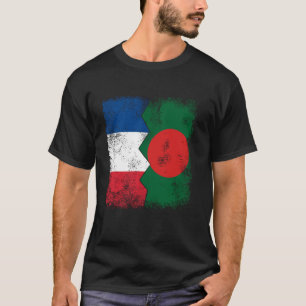 France Bangladesh Flags Half BENGALI French Roots T-Shirt