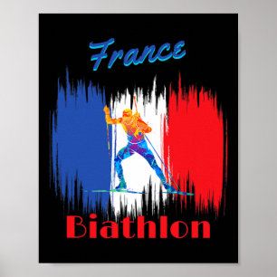 France Biathlon Cross-country Ski And Rifle Shooti Poster