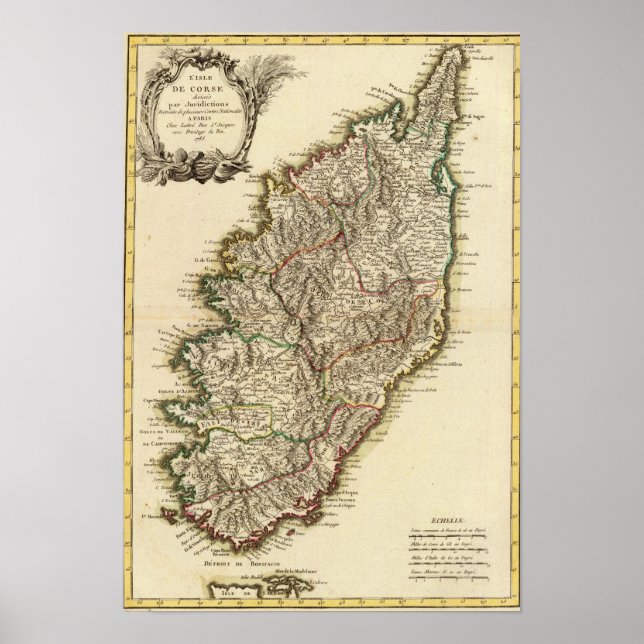 France Boundries Map Poster (Front)