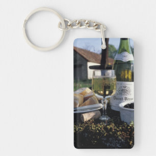 France, Burgundy, Chablis. Local wine and Key Ring
