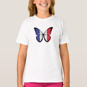 France Butterfly Flag T-Shirt