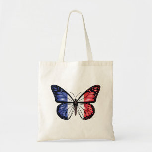 France butterfly monarch flag tote bag