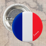 France button, patriotic French Flag fashion 3 Cm Round Badge<br><div class="desc">Buttons: France & French Flag - love my country,  travel,  holiday,  national patriots / sports fans</div>
