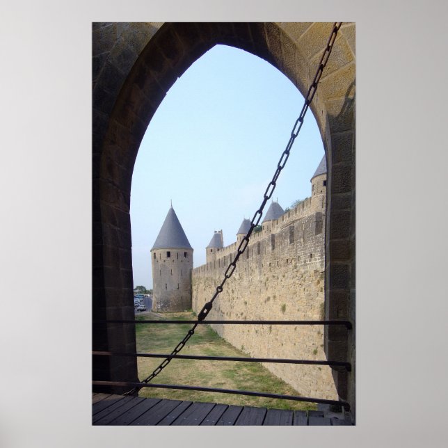 France - Carcassonne - Gateway bridge  Poster (Front)