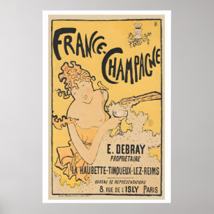 France-Champagne, 1891 - Vintage Food & Drink Poster