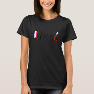 France Chili Flag French Chilean Heartbeat 1 T-Shirt
