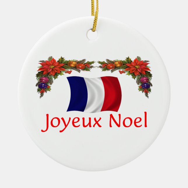 France Christmas Ceramic Tree Decoration (Front)