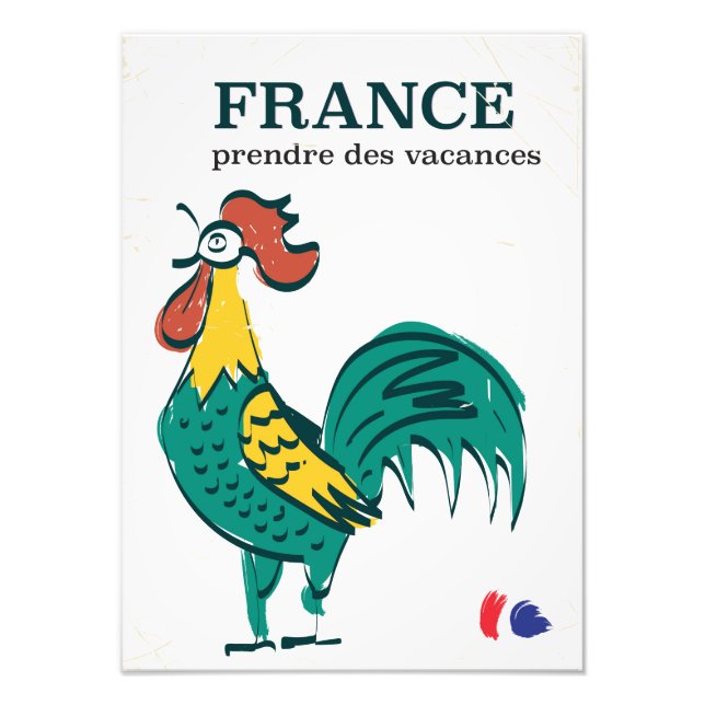France cockerel vintage travel poster (Front)
