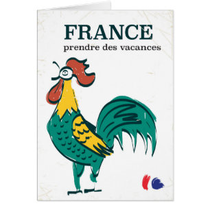 France cockerel vintage travel poster