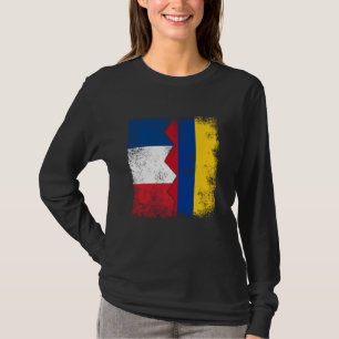 France Colombia Flags Half Argentinian French Root T-Shirt