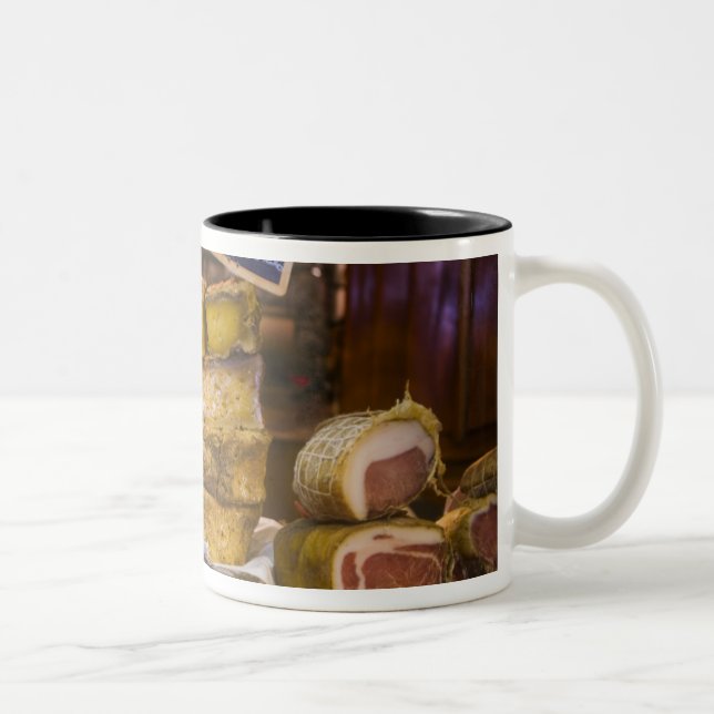 France, Corsica. Local cheeses and charcuterie Two-Tone Coffee Mug (Right)