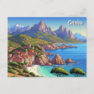 France Corsica Travel Postcard