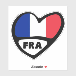 France Country Code Flag Heart, FRA