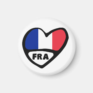 France Country Code Flag Heart, FRA Magnet