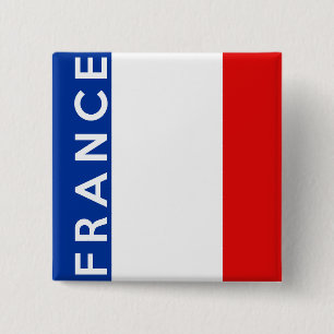 france country flag symbol name text 15 cm square badge