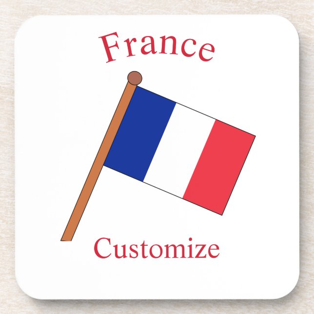 France Country Flag Thunder_Cove Coaster (Front)
