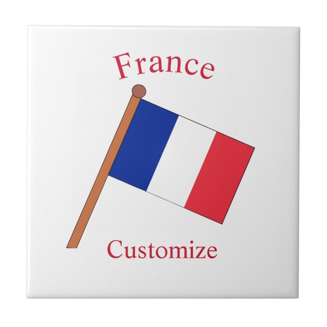 France Country Flag Thunder_Cove Tile (Front)