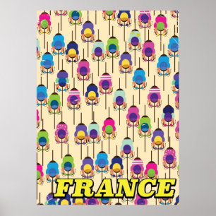 France cycling travel poster