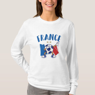 France Dabbing Soccer Ball Flag 2 stars T-Shirt
