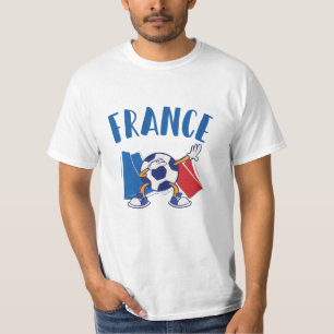 France Dabbing Soccer Ball Flag T-Shirt
