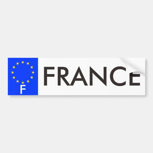 France European Union License Plate Bumper Sticker (Front)