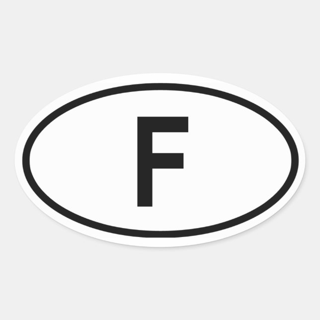 France "F" Oval Sticker (Front)