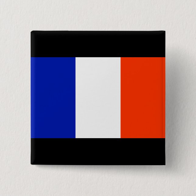 france flag 15 cm square badge (Front)