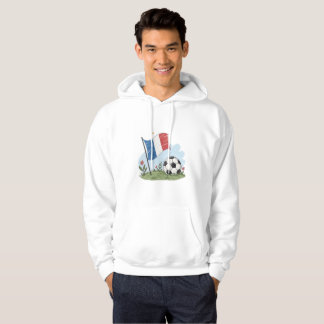 France flag and crayon-style soccer ball hoodie
