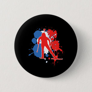 France Flag Biathlonist - French Biathlon 1 6 Cm Round Badge