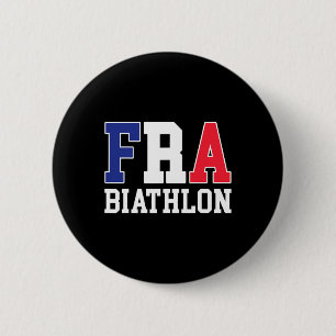 France Flag Biathlonist - French Fra Biathlon  6 Cm Round Badge