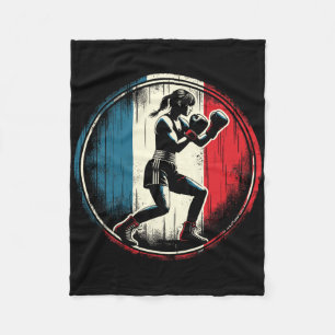 France Flag Boxer - Female Kickboxing _1 Fleece Blanket