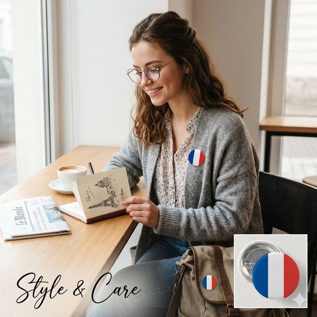 France Flag Button Refined Tricolor Identity Badge (France Flag Button Refined Tricolor Identity Badge)
