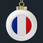France Flag Ceramic Ball Christmas Ornament<br><div class="desc">France Flag Feel free to modify the design according to your own preferences. You may change the design location, orientation, background colours and size. Also, you may add your own text, or slogan set its font, location and size, all in order to create the ultimate personal gift for you and...</div>