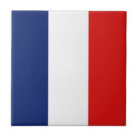 France Flag Ceramic Tile<br><div class="desc">This design consists of the French flag cleverly reshaped to fit the square tile surface. A decorative and useful item that would make a perfect gift for those who like to remember France.</div>