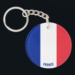 France Flag Charming Patriotic Key Ring<br><div class="desc">France Flag Charming Patriotic Keychain with the France flag printed all over the keychain. Country name in subtly integrated in the design on the bottom. Text is fully customisable using "Customise it!" feature. This beautiful France Keychain is the stylish gift for any occasion. © 2023 CountriesOfTheWorld</div>