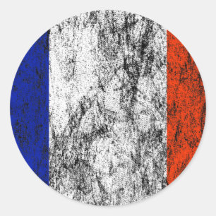 france flag classic round sticker
