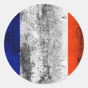 france flag classic round sticker