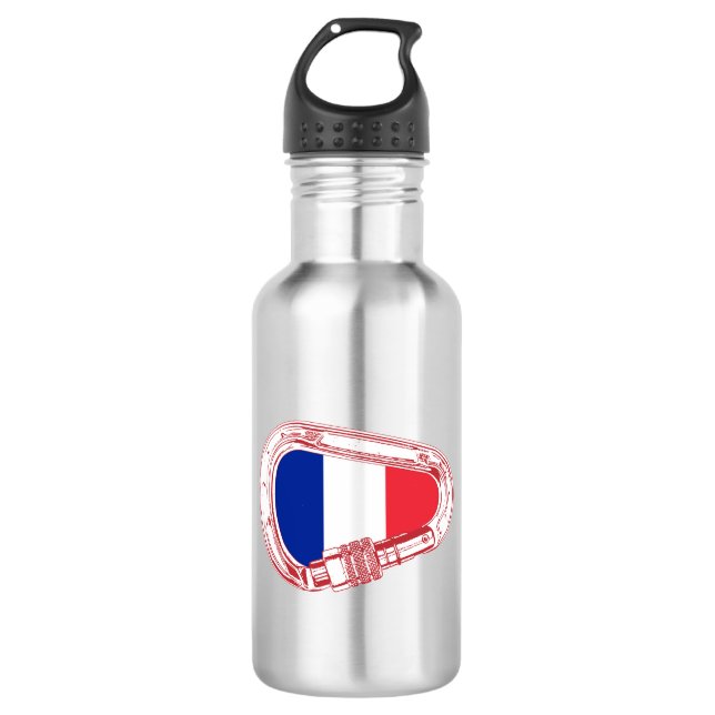 France Flag Climbing Carabiner 532 Ml Water Bottle (Front)