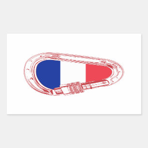 France Flag Climbing Carabiner Rectangular Sticker