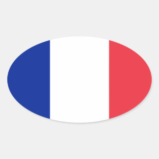 France flag design oval sticker