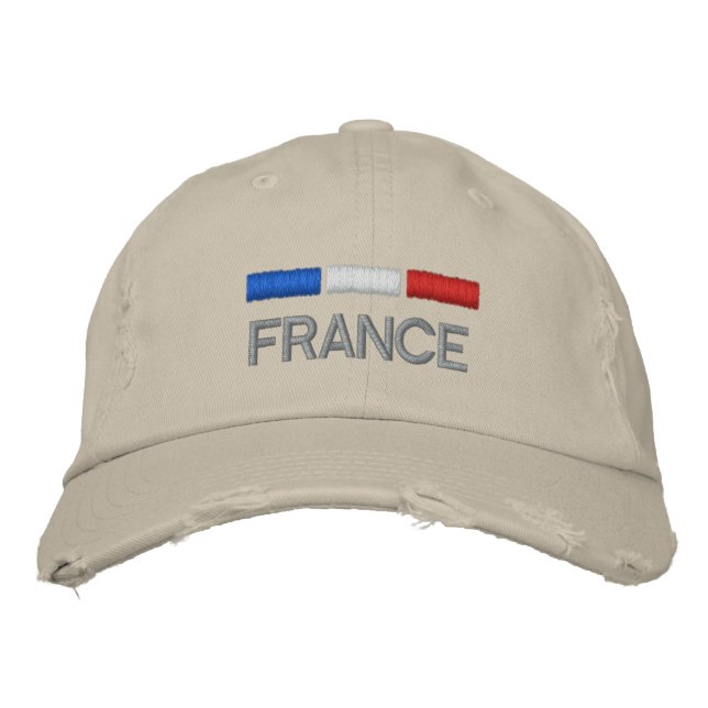 France Flag Embroidery Embroidered Hat (Front)