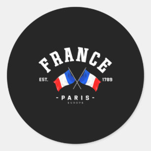 France Flag French Gift France Friend France Paris Classic Round Sticker