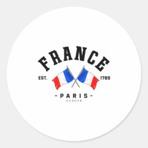France Flag French Gift France Friend France Paris Classic Round Sticker
