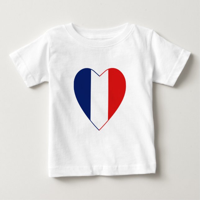 France Flag Heart T-Shirt (Front)