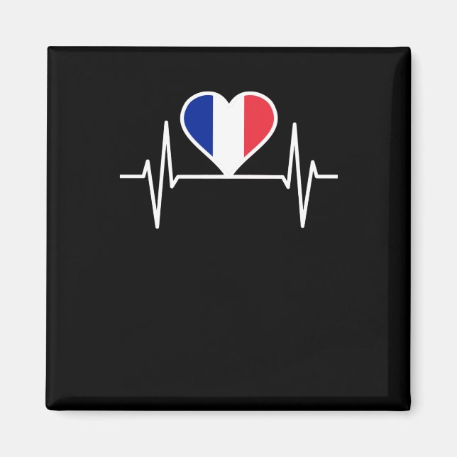 France Flag Heartbeat Magnet (Front)