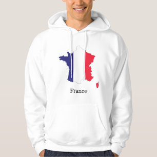 France Flag in Map Souvenir Design Hoodie