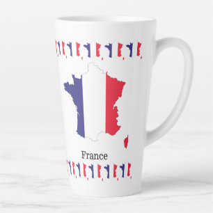 France Flag in Map Souvenir Design Latte Mug