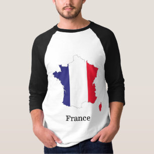 France Flag in Map Souvenir Design T-Shirt